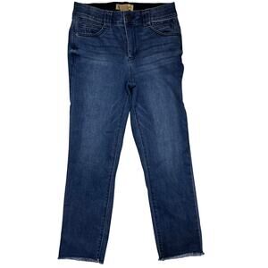 Democracy Ab Technology Jeans Women's Size 6 Mid-Rise Slim Straight Raw Hem